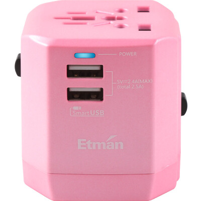 (Etman) dual USB abroad to change the plug Sakura Pollen Multi-country Universal Socket Converter Malaysia Bali Japan United States British standard European standard German standard
(Etman) dual USB abroad to change the plug Sakura Pollen Multi-country Universal Socket Converter Malaysia Bali Japan United States British standard European standard German standard