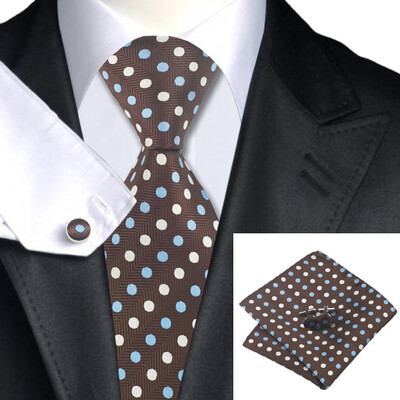 N-0911 Vogue Men Silk Tie Set Brown Polka Dot Necktie Handkerchief Cufflinks Set Ties For Men Formal Wedding Business wholesale
N-0911 Vogue Men Silk Tie Set Brown Polka Dot Necktie Handkerchief Cufflinks Set Ties For Men Formal Wedding Business wholesale