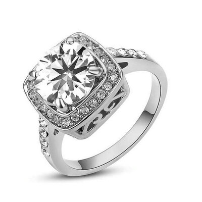 Yoursfs® 18K Gold Plated Used Swarovski Crystal 1.5CT Emulational-Diamond Engagement Ring
Yoursfs® 18K Gold Plated Used Swarovski Crystal 1.5CT Emulational-Diamond Engagement Ring