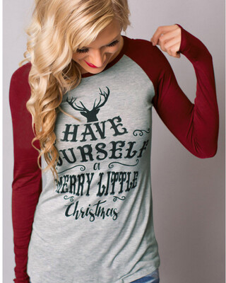 2017 autumn Europe and the United States women's Christmas letters elk head portrait printing long-sleeved T-shirt round neck hit
2017 autumn Europe and the United States women's Christmas letters elk head portrait printing long-sleeved T-shirt round neck hit