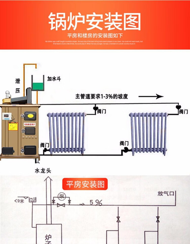 反烧数控节能锅炉燃煤生物质颗粒电热家用全自动暖气供暖地暖农村地热