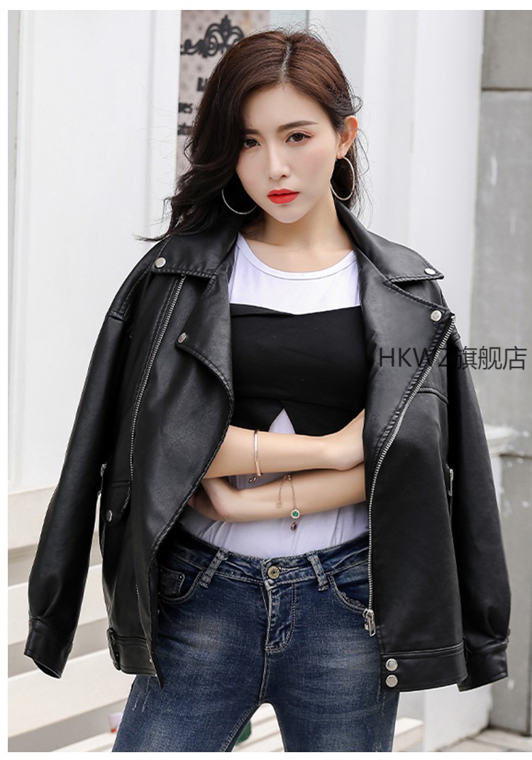 春款女生皮衣外套女2020新款韩版春秋短款加绒加厚春冬季皮夹克宽松型