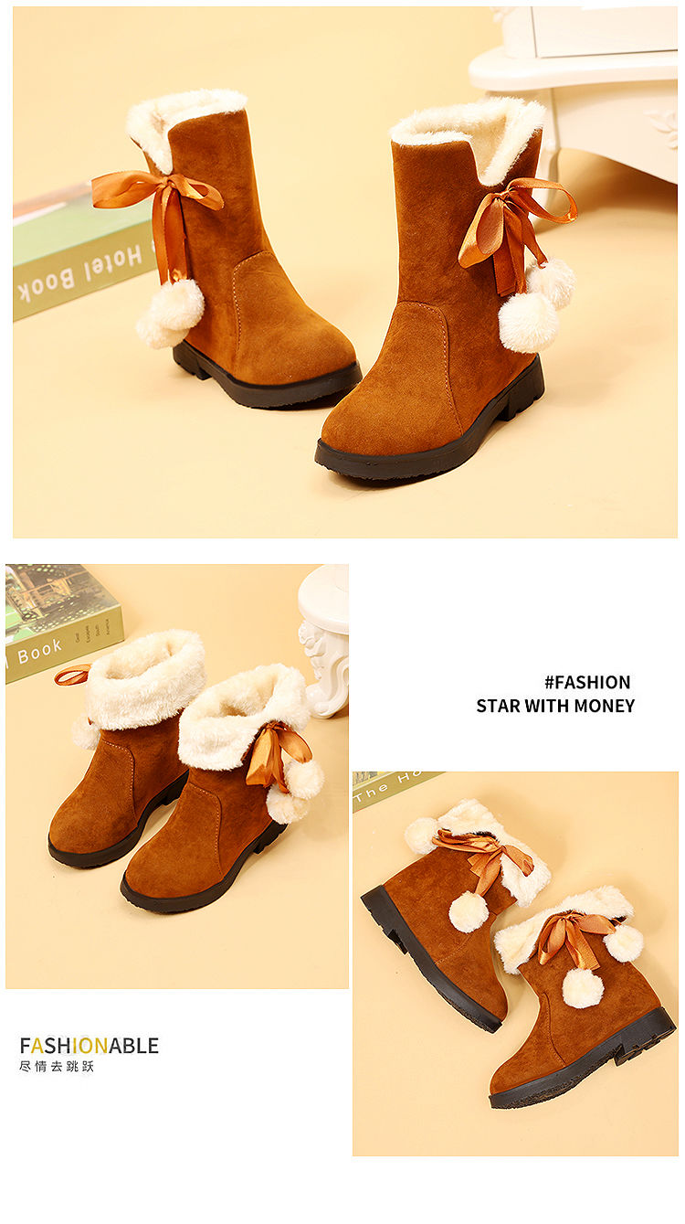 品牌: 史努比 商品名称:咪咪熊女童雪地靴 儿童公主靴冬季新款长筒