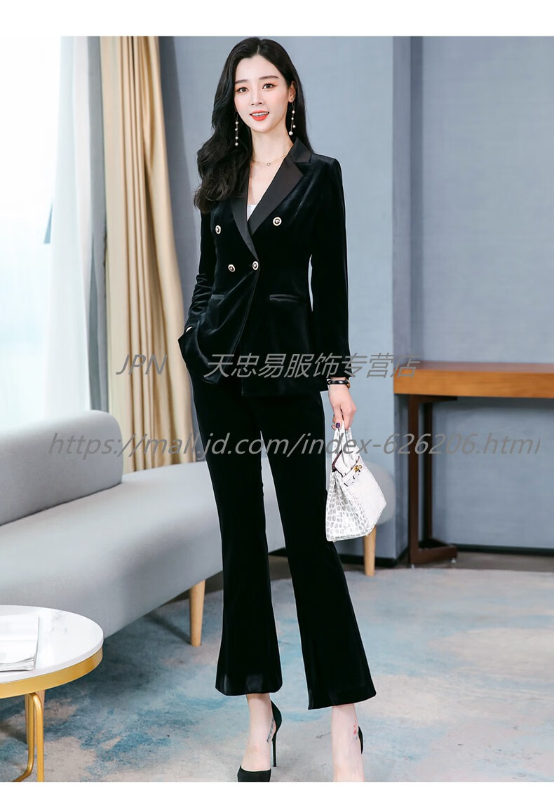 jpn 香港潮牌金丝绒小西装套装女装 2020春装新款气质