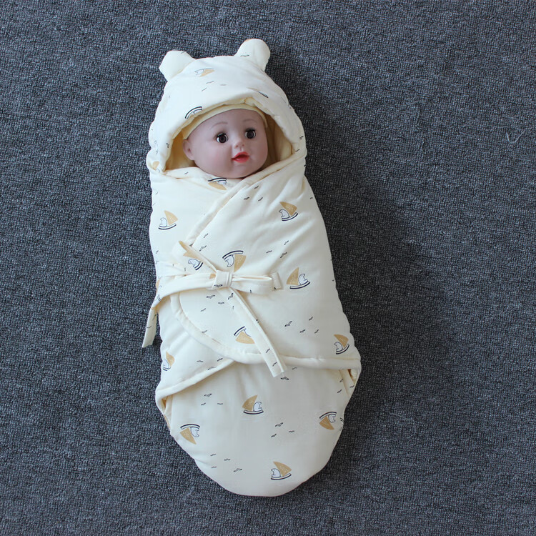防惊跳睡袋婴儿襁褓包被巾睡觉神器夏季薄款蝴蝶被初生宝宝吓 粉夏款