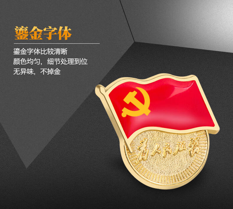 然修标准型党徽中国共青团团徽胸章胸针别针为人民服务党徽党员徽章