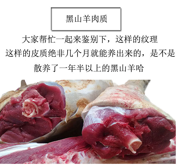 农家正宗黑山羊肉新鲜带皮生羊前腿带排羊后腿2500g