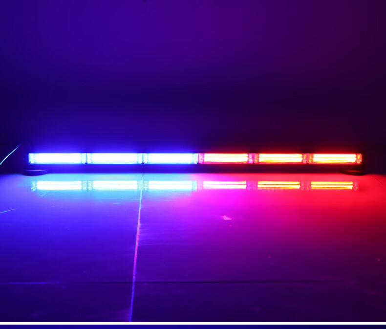 进口汽车高亮cob大功率爆闪灯长条吸顶式红蓝警灯工程校车警示灯12v