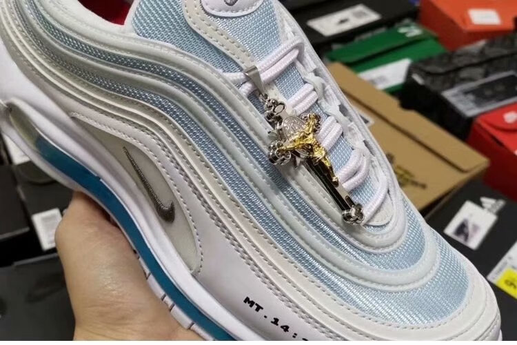 适配耐克airmax97耶稣圣水鞋配件银子弹金子弹airmax98金色银色鞋带圆