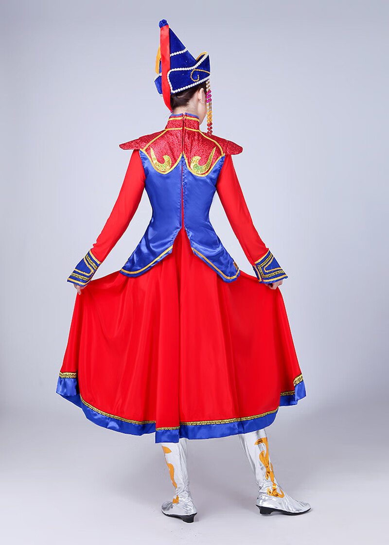 艺术写真现代舞大摆裙舞蹈服广场舞蒙古族装演出服女民族风服饰蒙族