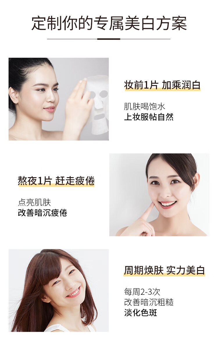 相宜本草（INOHERB）相宜本草凝白调理面贴膜补水保湿焕亮美白呵护肌肤调理面膜贴片膜 体验装(7片)