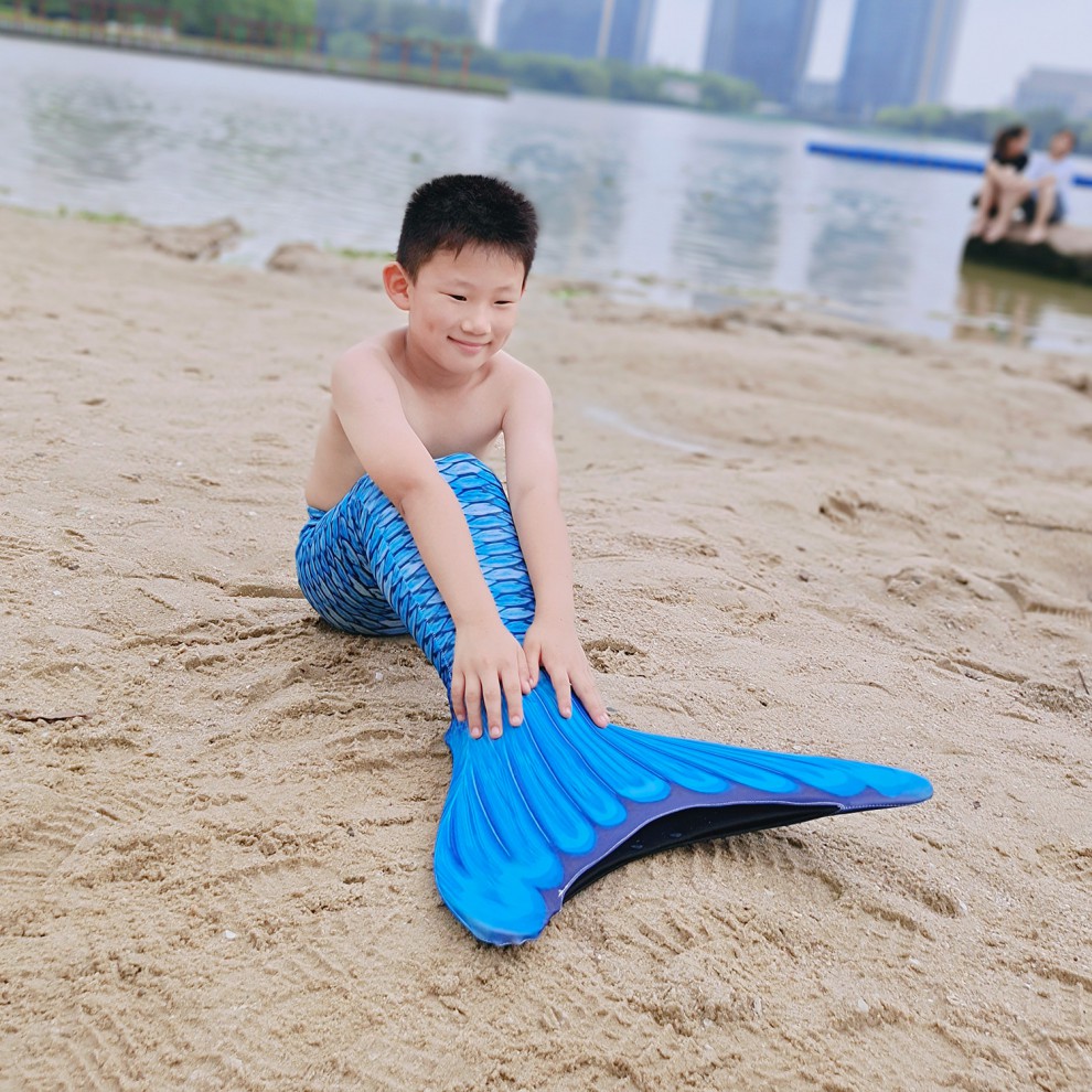 男生的美人鱼尾巴男童男孩泳衣泳装服装衣服儿童人鱼拍照道具d男孩单