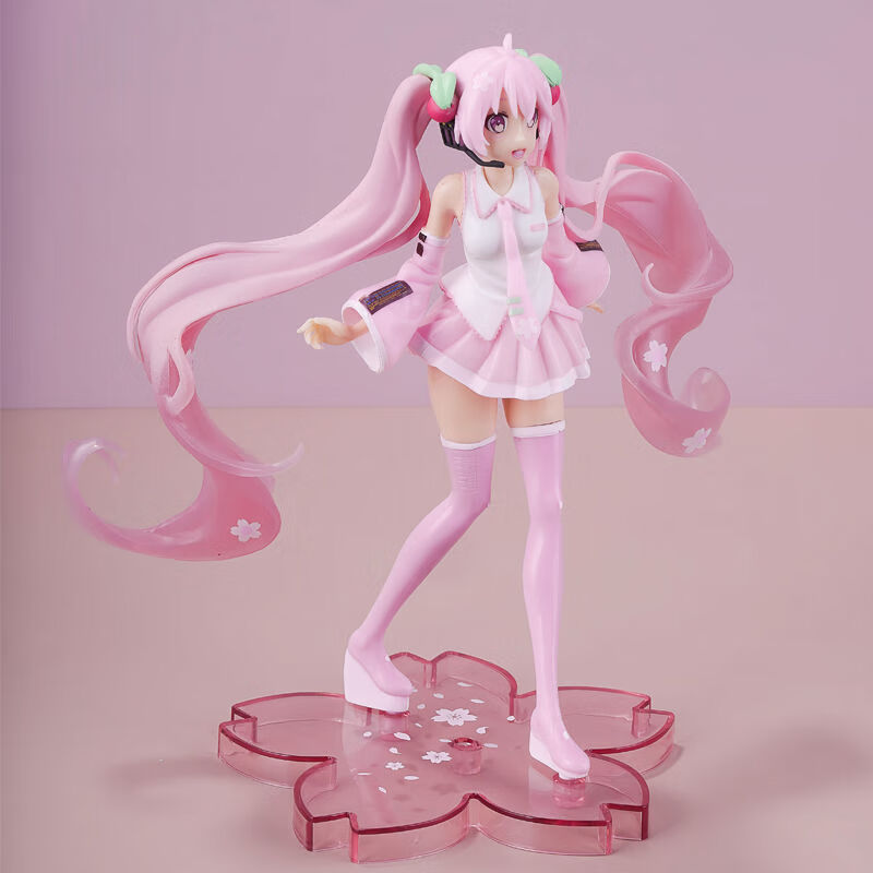 初音未来手办 长发粉色少女公主玩偶模型蛋糕装饰动漫