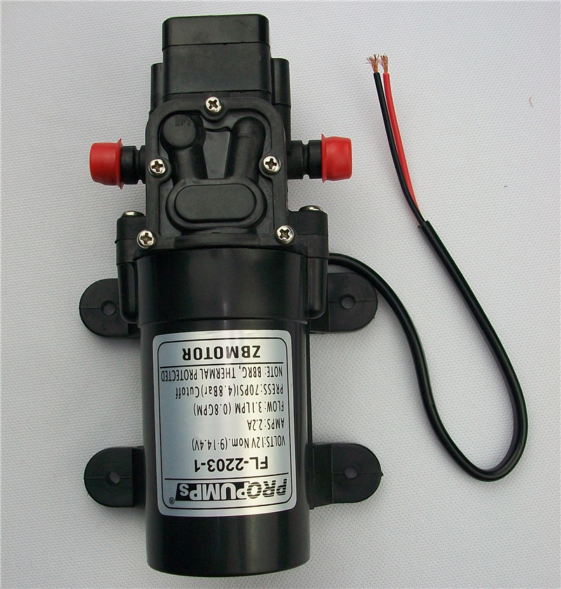 定做12v自吸泵农用高压隔膜泵直流微型水泵fl22031喷雾器电动水泵2203