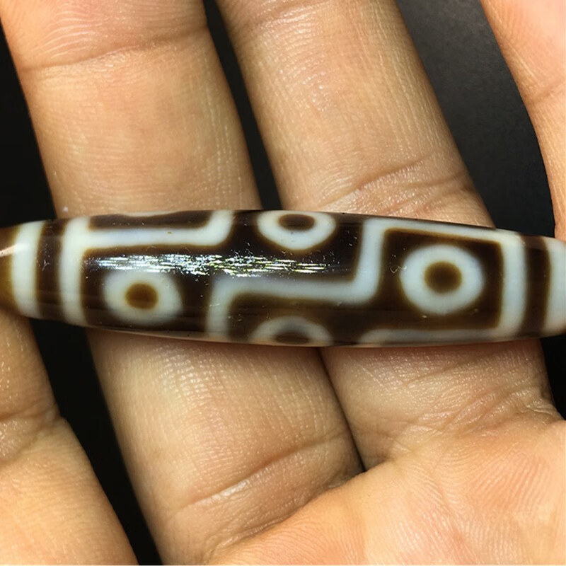 【藏秘图腾大昭寺供奉天珠】天然西藏老天珠项链页岩药师九眼至纯玉髓