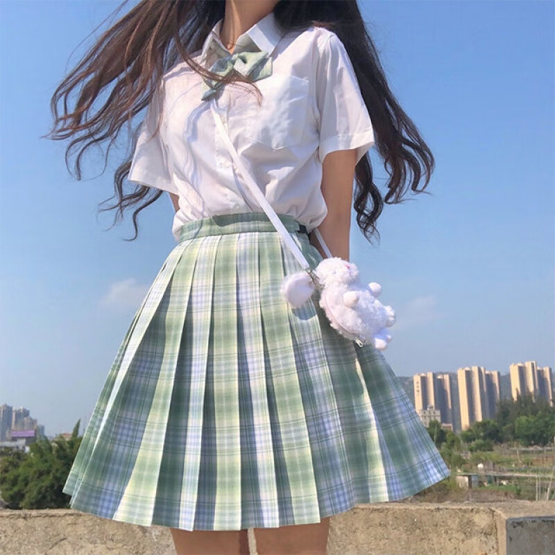 jk制服全套jk制服套装正版温柔一刀格裙百褶短裙子水手服女学生班服