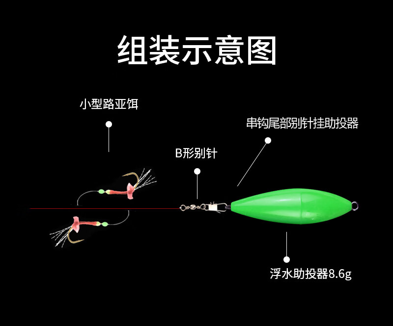 仿生串钩钓组飞蝇线组套装翘嘴仿真路亚亮片鱼皮马口白条鲈鱼海钓19红