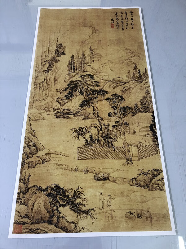 明文徵明携琴访友图仿古画古代名画真迹复制品挂轴卷轴国画山水画42