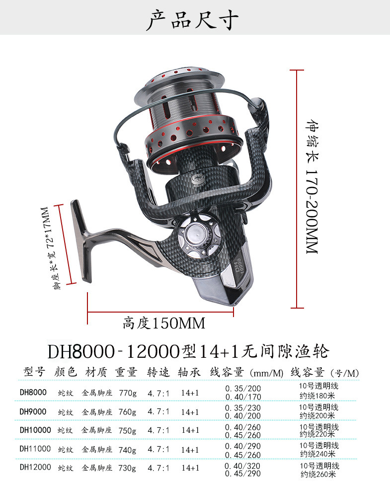 禧玛诺纺车轮同款10000型金属斜口杯远投渔轮鱼线轮锚竿锚鱼轮抛杆鱼