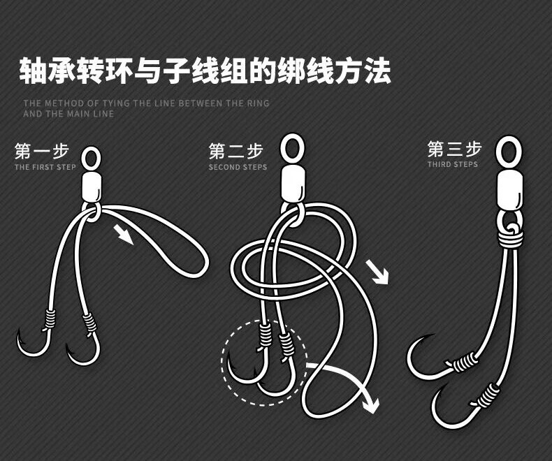 跑铅大物子线双钩成品千又伊势尼草鱼手工绑好巨物鱼钩黑坑青鱼钩 3号