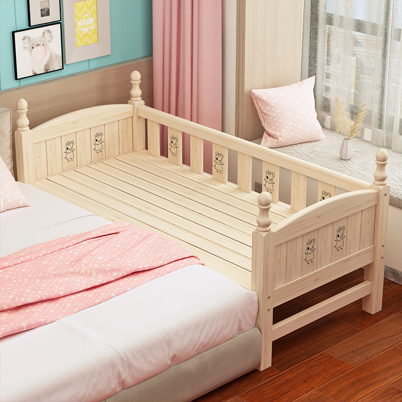 床板实木双人床床实木加宽床拼接大床边床带护栏成人床单人婴儿加床
