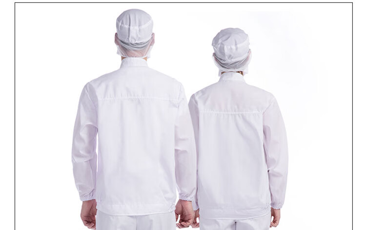 食品工作服工厂车间无菌卫生服套装男女白色透气食品厂工作服定制