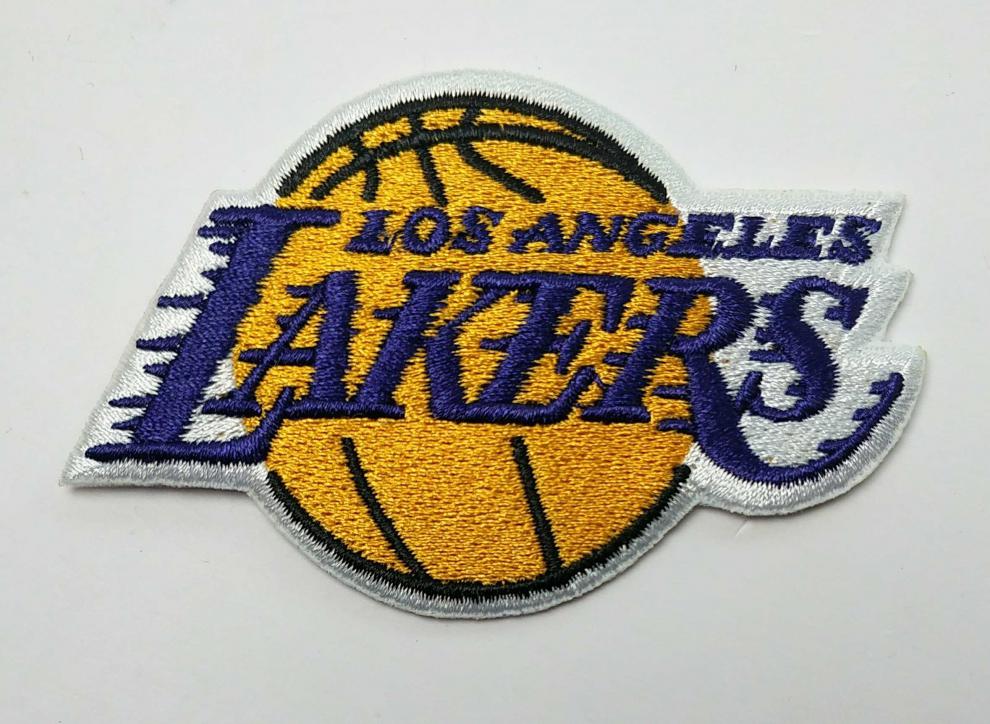 阿欧迩洛杉矶湖人队徽lakers篮球刺绣补丁贴电脑绣布贴背胶logo臂章