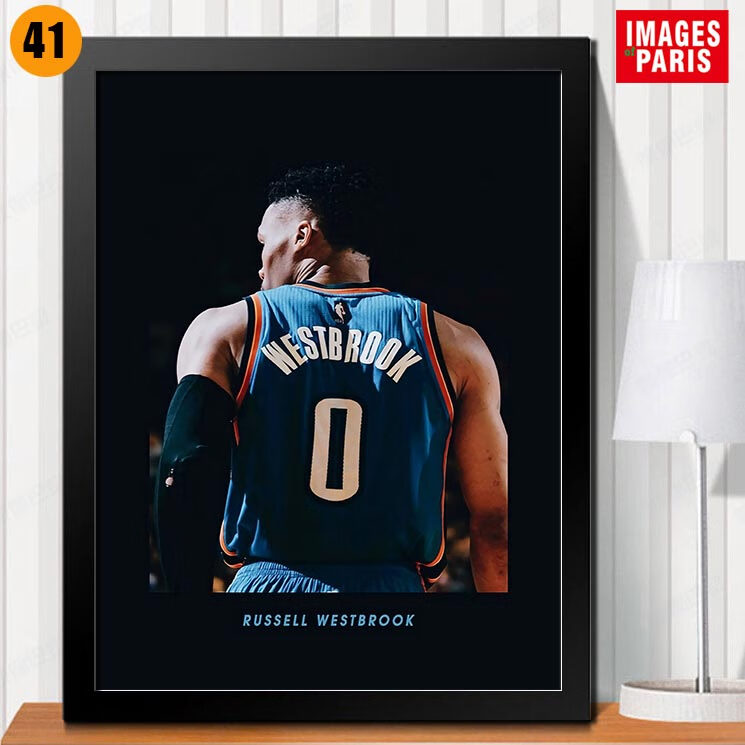 nba威少雷霆队火威斯布鲁克装饰画威少篮球球星海报挂画体育用品店