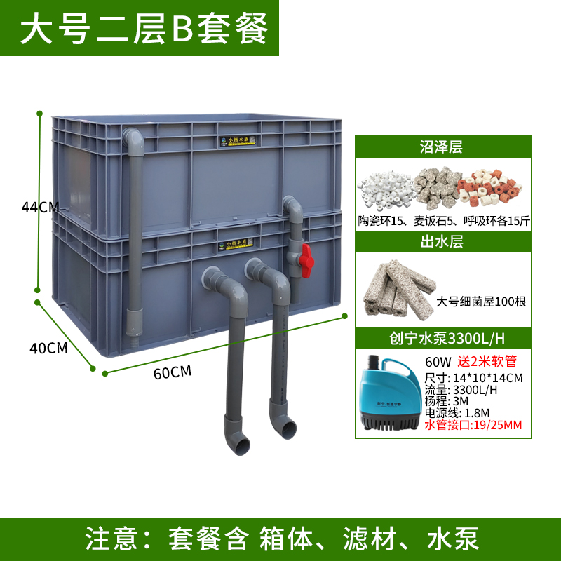 店铺推荐沼泽过滤箱自制周转箱过滤箱鱼缸鱼池过滤器水循环过滤滴流盒