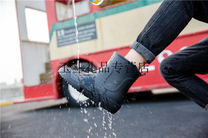 儿童雨鞋男款青少年德系防滑雨鞋男中筒保暖雨靴加绒防水鞋厨房胶鞋套