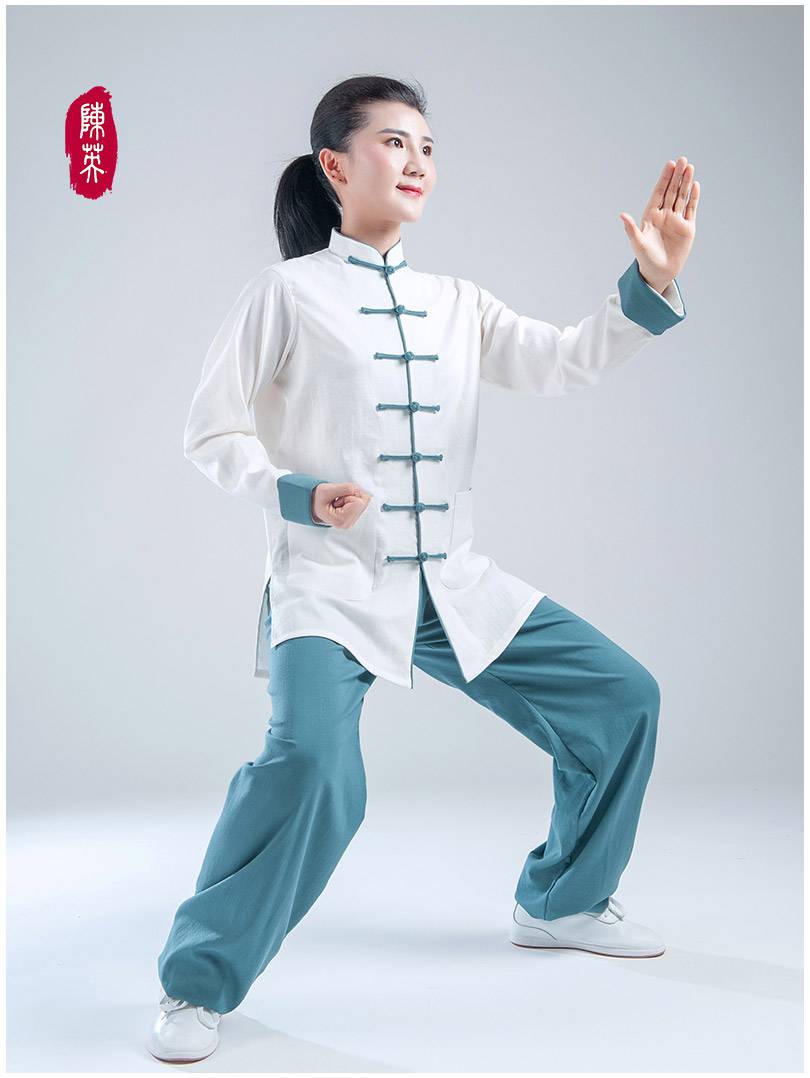 棉麻太极服男女2021春夏秋冬季武术表演晨练中国风太极拳练功服装 蕙