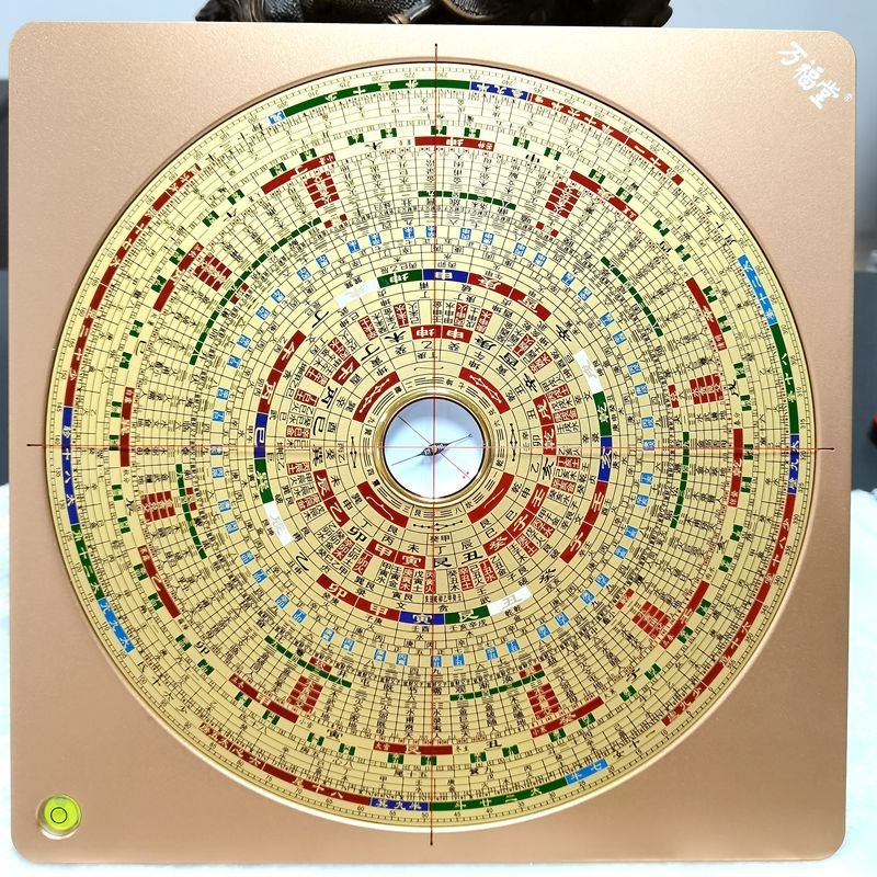 三十六层综合罗盘万福堂激光罗盘高精度纯铜综合盘10寸36层十字线风水