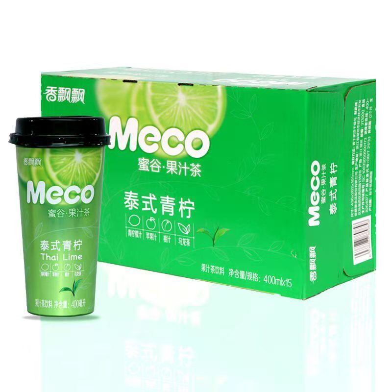 京喜好货香飘飘meco蜜谷果汁茶桃桃红柚泰式青柠金桔柠檬味3杯6杯果汁