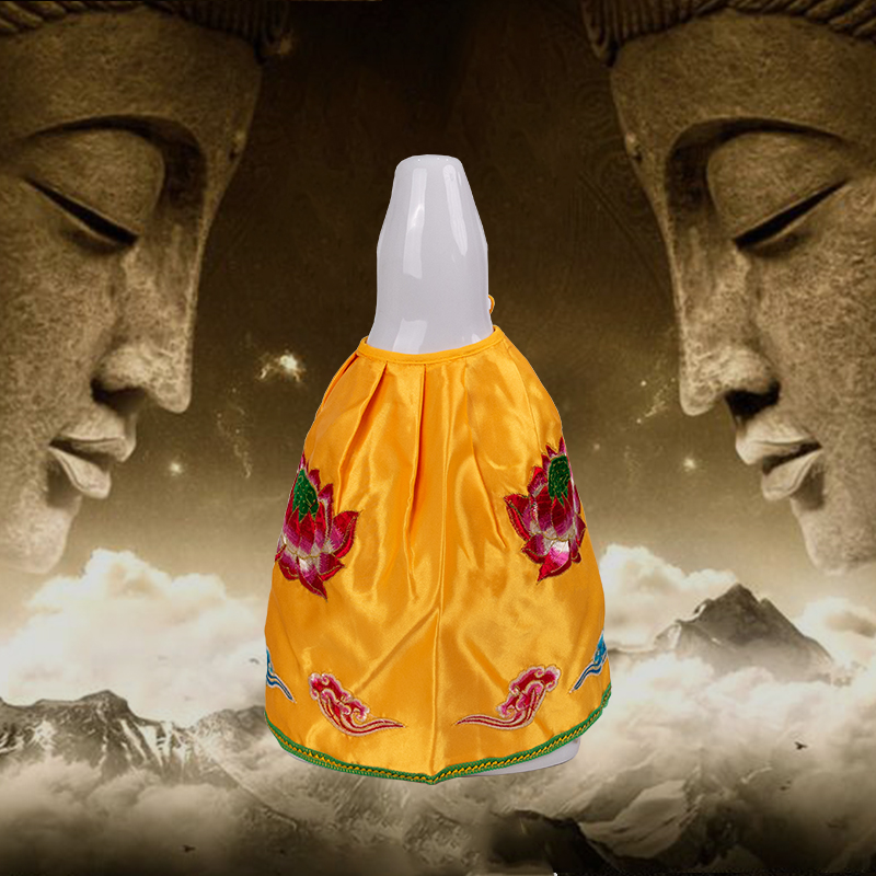 观音菩萨衣服佛像披风斗篷大莲花神像佛袍小款家用加厚款莲花披风黄色