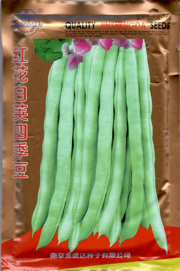红花白荚四季豆种子蔬菜种籽高产早熟春秋季播家庭基地芸豆角种孑九粒