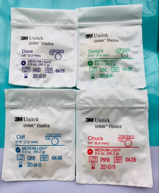 牙套橡皮圈橡胶牙齿 橡皮牵引圈 3m1/8