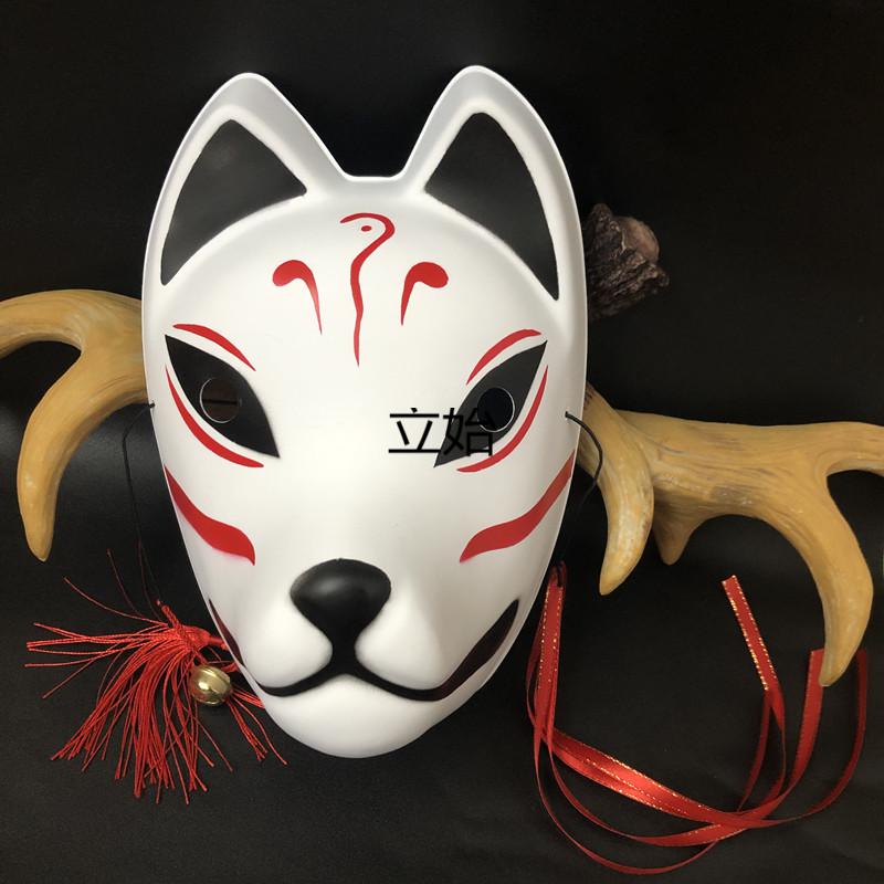 抖音暗部日本和风萤火狐狸面具全脸猫cos中国风古风pvc圣诞儿童男 魏