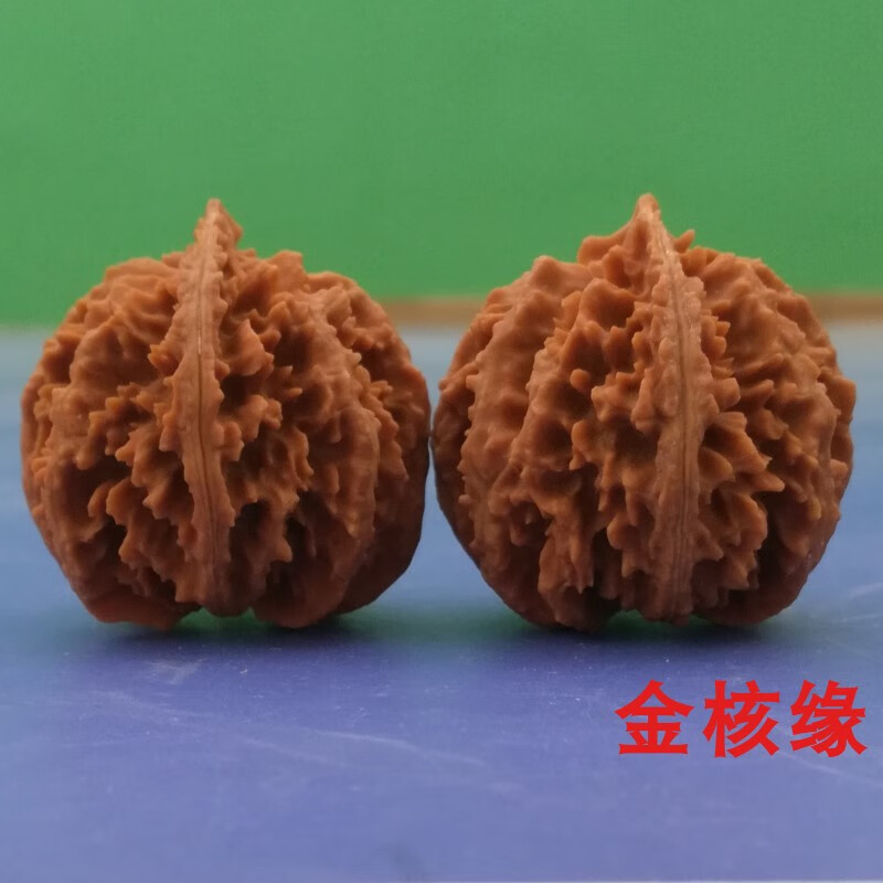 爱奢兔陕西秦岭野生手把文玩大灯笼核桃球形精品配对八棱筋边30到42边