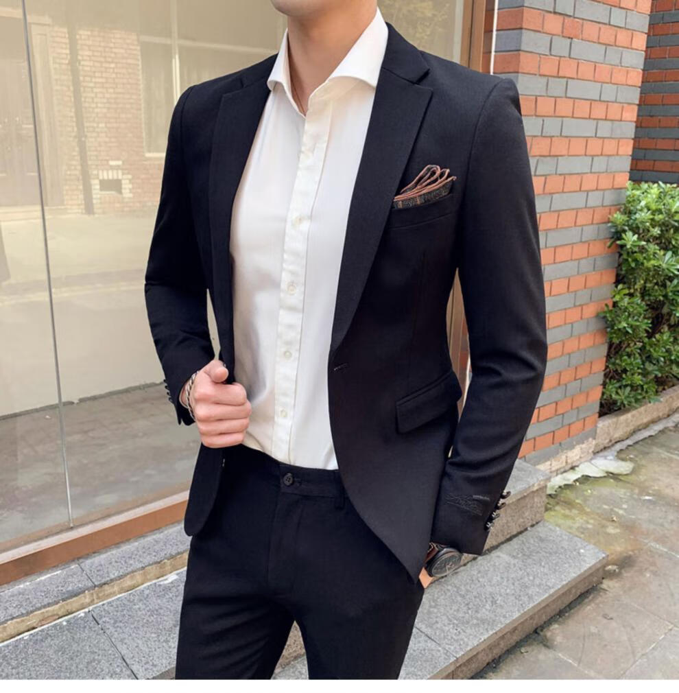 罗蒙【官方特价】 春季新款帅气西装男套装青年韩版潮流学生休闲西服