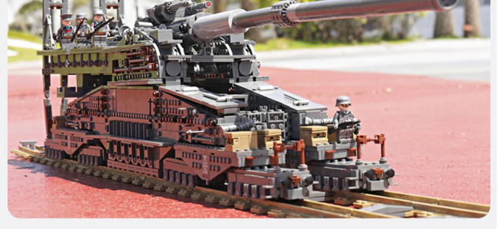兼容乐高鼠式坦克 乐高积木二战德国鼠式坦克古斯塔夫列车炮巨炮拼装