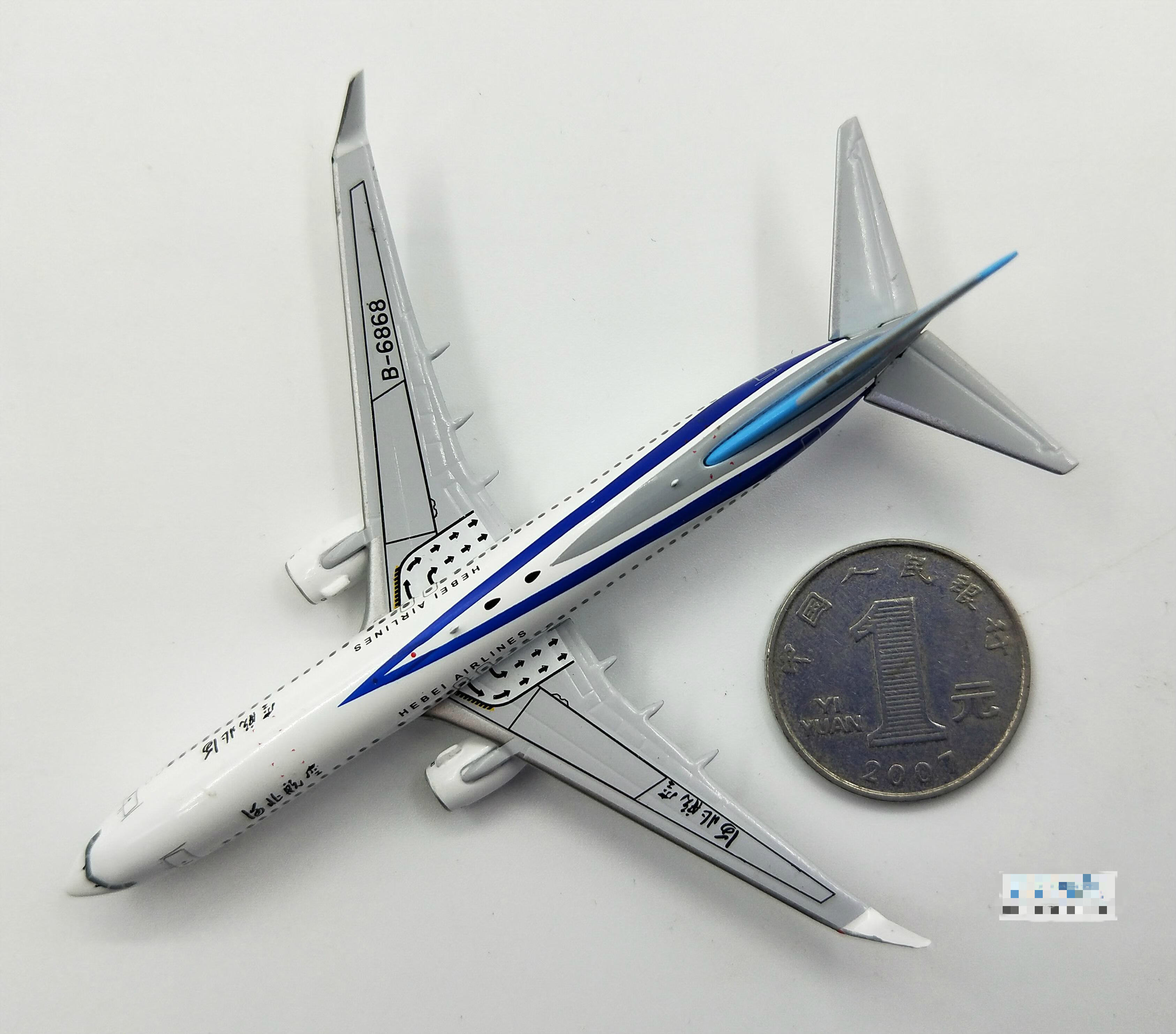 河北航空飞机模型1:400 波音b737-800 b-6868客机737合金