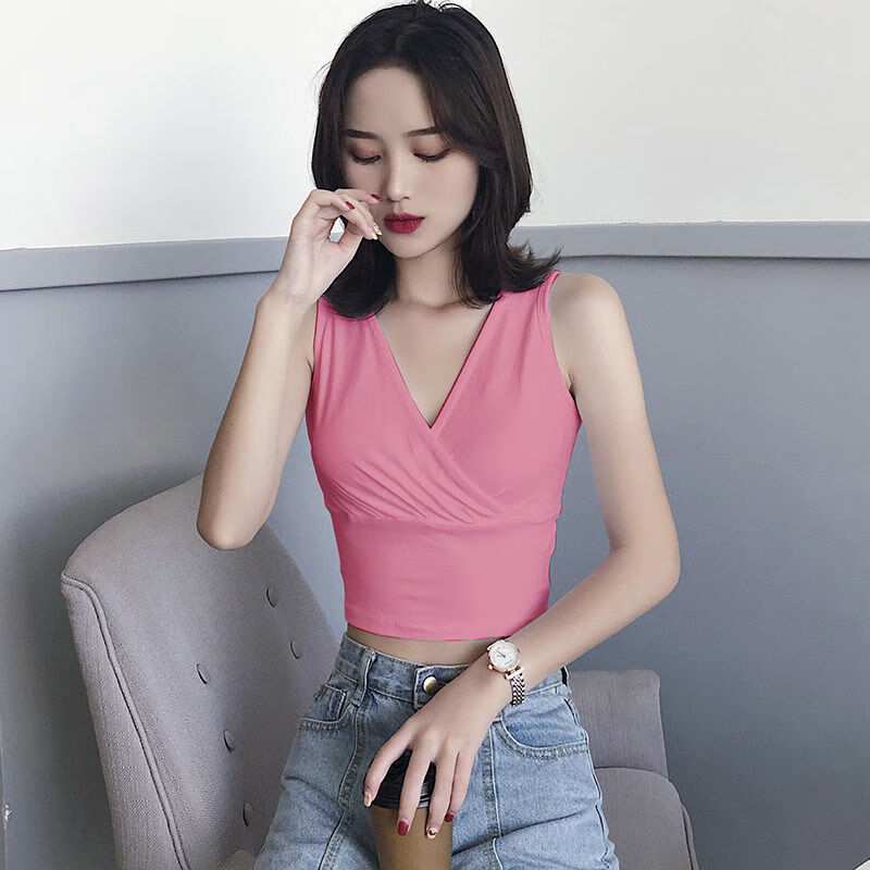 叶余吊带背心女打底外穿 2021新款无袖吊带背心女外穿超短露脐上衣