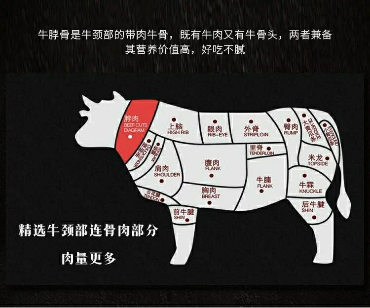 冷冻牛脖骨 10斤带肉牛脖肉 牛脖子 江浙沪皖 5斤88元