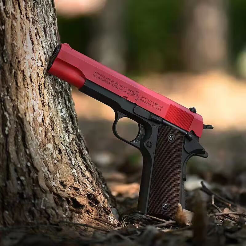 战鹰zy1m1911金属高端空仓挂机玩具枪冷媒动力半金属黑红1