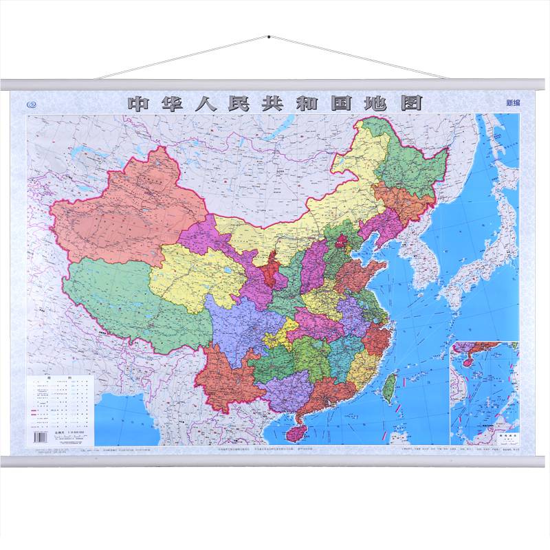 中国地图挂图办公室挂绳版1.1米x0.