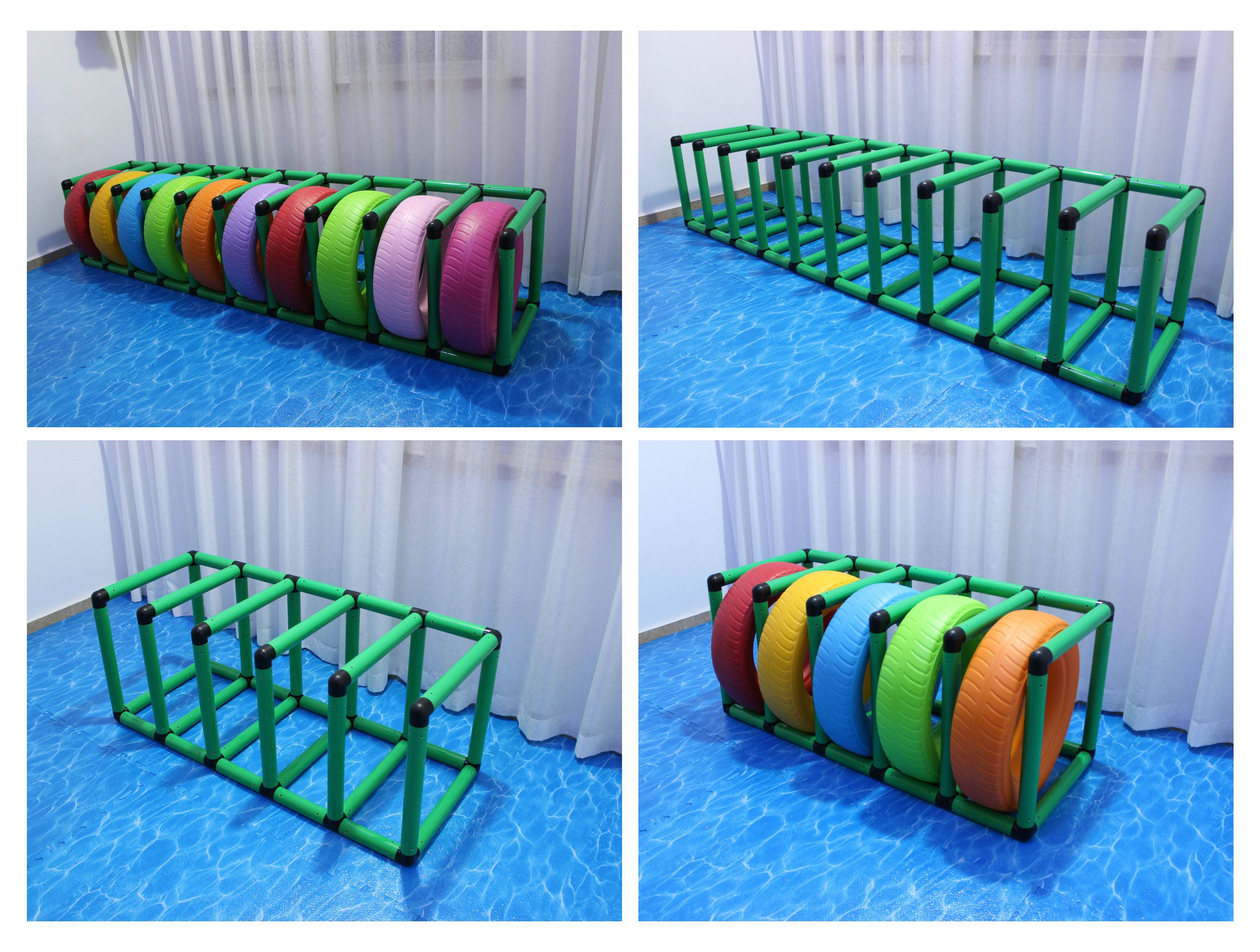 【618活动】幼儿园轮胎玩具户外轮胎架子 儿童彩色塑料轮胎 感统训练