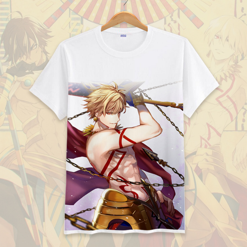fate zero动漫短袖t恤亚瑟王金闪闪周边二次元衣服男女学生夏季2021