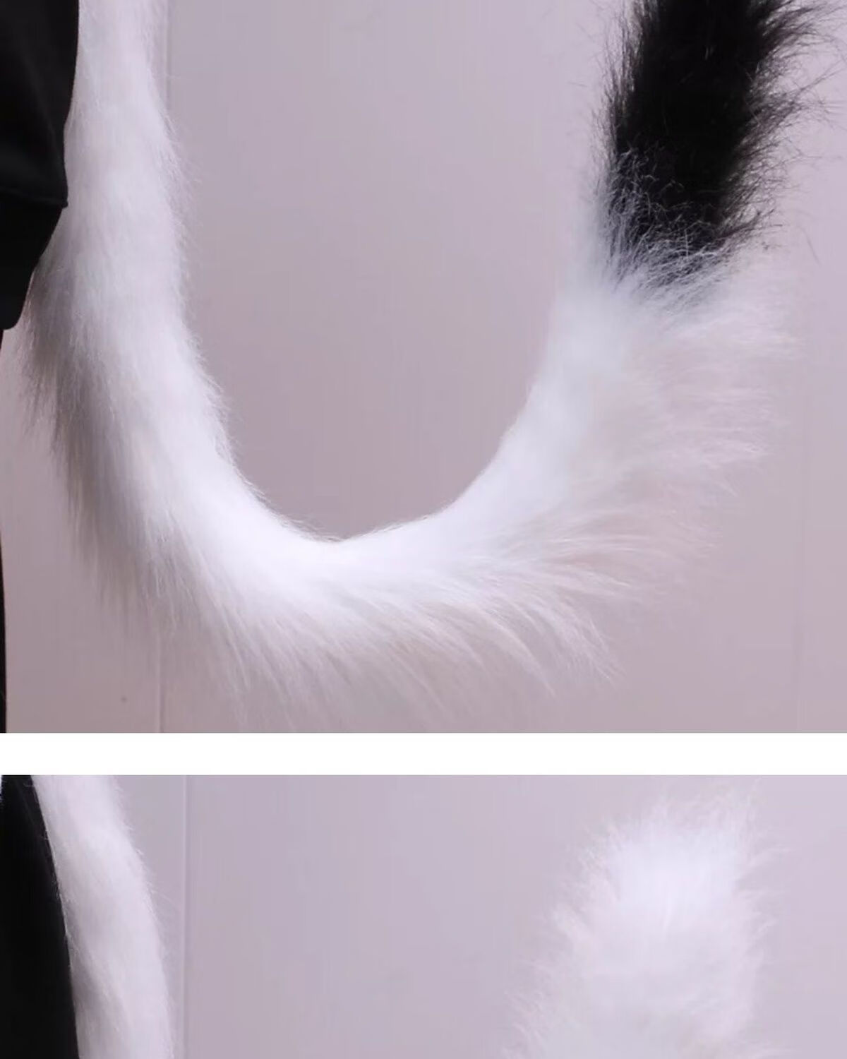 cos动漫展手作狼尾巴长毛绒猫耳猫尾巴女仆男仆猫娘仿真毛绒兽尾 灰色
