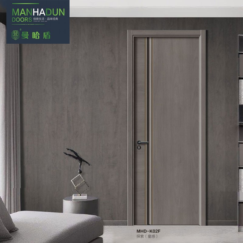 曼哈盾木门(mhd-k02f)健康科技门 实木复合 轻奢时尚木门 卧室门 书房