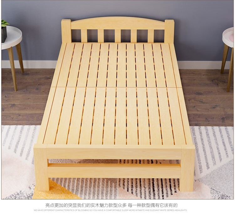 折叠床实木床单人床午休床成年双人床家用简易木板小床12米镂空床头